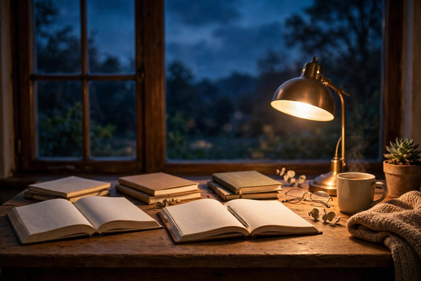 Student studying at a desk with books and warm lamp light at night — inspirational quotes for students featured image